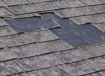 Missing or damaged shingles example
